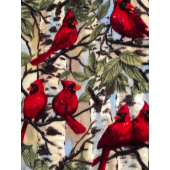 Womens Vintage PFI Fashions Red Cardinal Bird Nature Forest Fleece  Vest XL - Picture 4 of 9